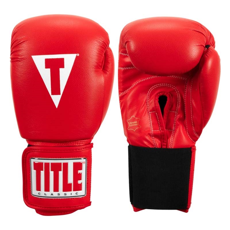 Title Classic Red Lether Training Gloves