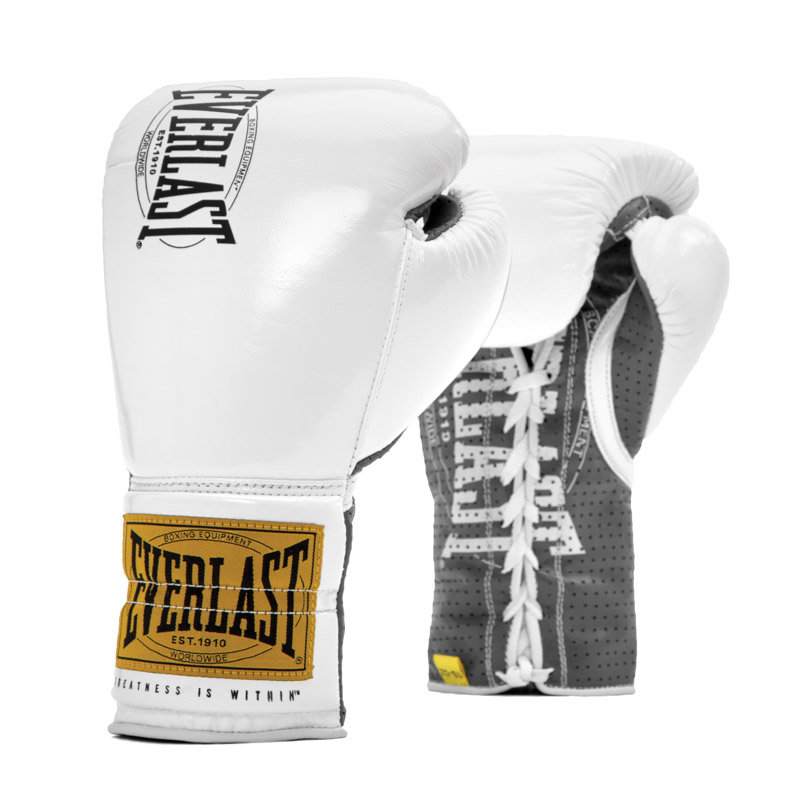 Everlast 1910 Klassiske Metalliske Hvite Boksehansker